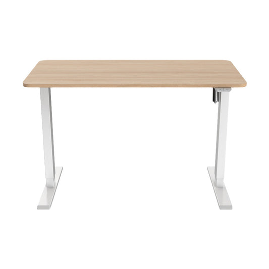 Omnidesk Essential Electric Height-Adjustable Desk (Pine Table Top with White Legs)