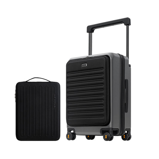 LEVEL8 Creator Trolley Luggage Case + Computer Bags (20-inch, Grey)