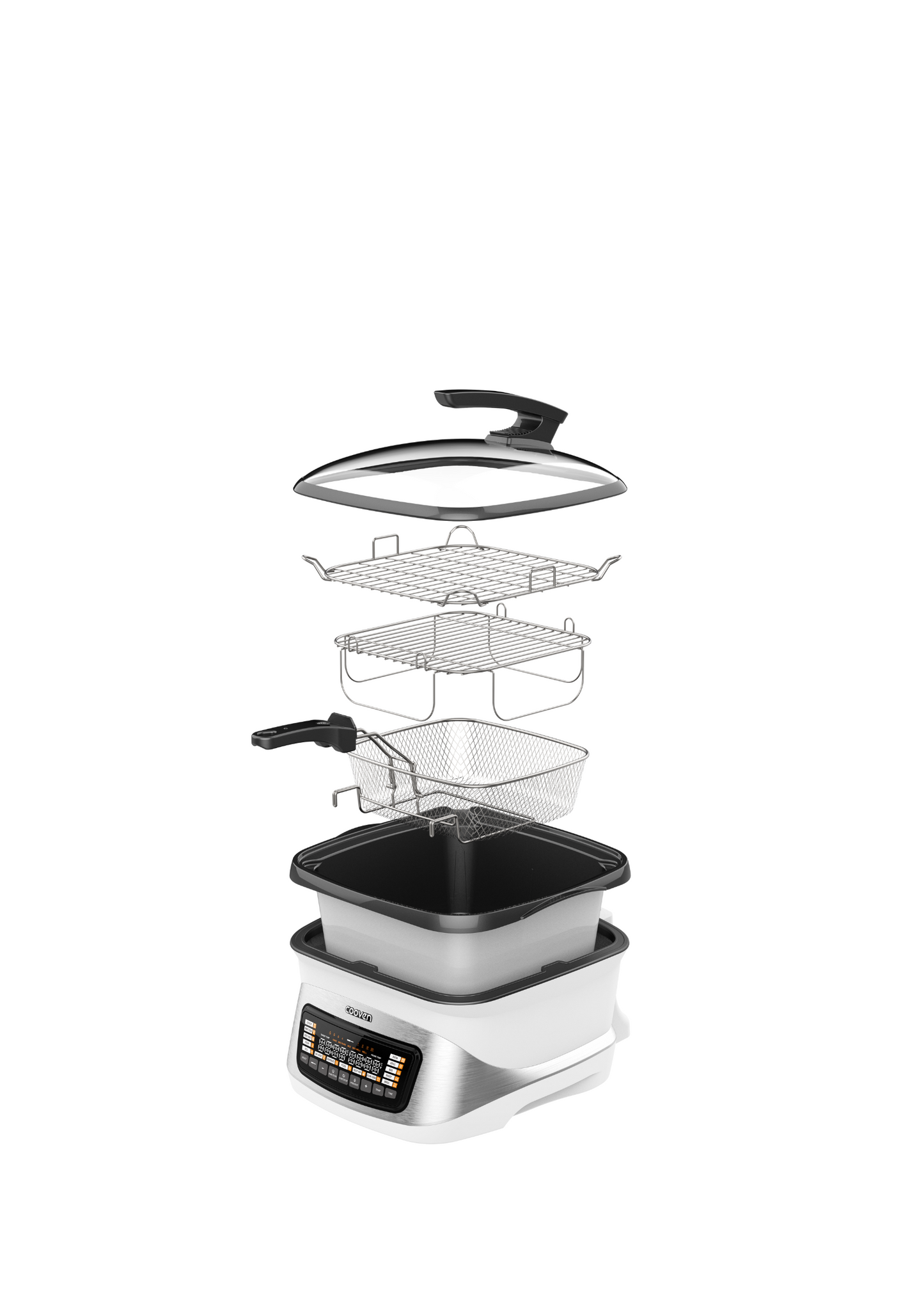 Cooven Food Engine + Grill Pot Bundle (White)