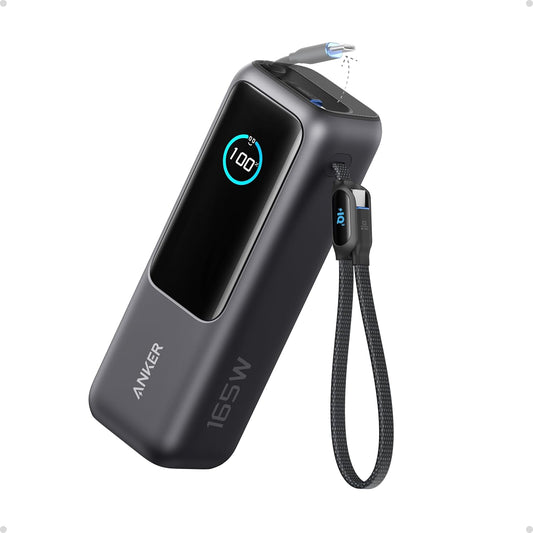 Anker Ultra-Fast Power Bank with Built-In USB-C Cables A1695H11 (25,000mAh, 165W, Black)