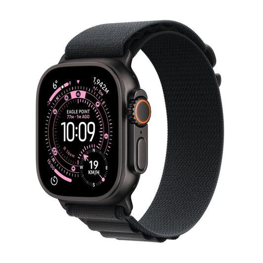 Apple Watch Ultra 3, 49mm (GPS + Cellular, Black Titanium Case with Black Alpine Loop, Medium)