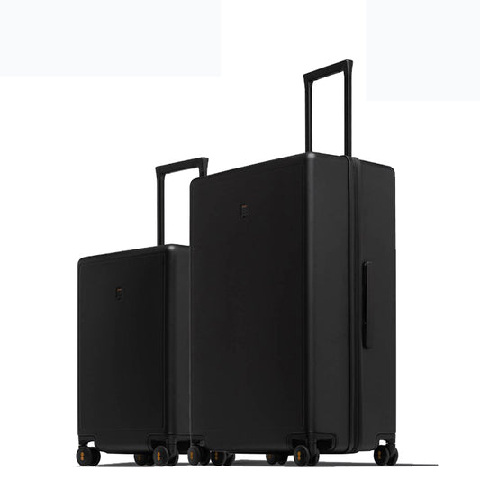 LEVEL8 Luminous Textured 2 Piece Set Luggage (Black)