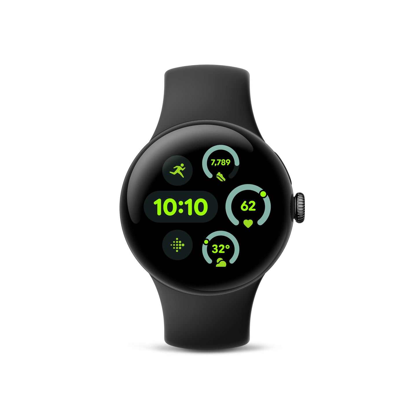 Google Pixel Watch 3 41MM (Matte Black Aluminium Case With Obsidian Active Band)